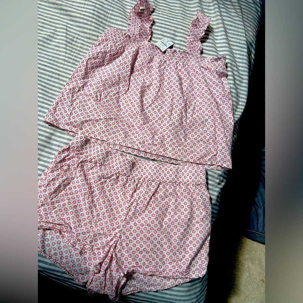 J. Crew Pink Floral Pajama Set